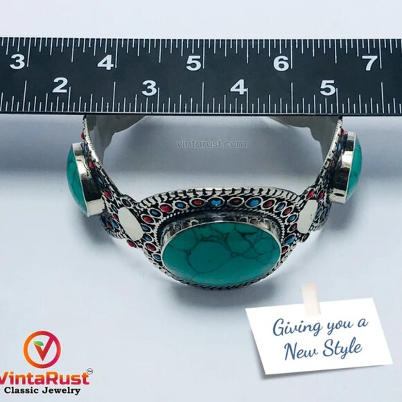 Single Handmade Kuchi Cuff Bracelet: Afghan Tribal Jewelry - Picture 5 of 5